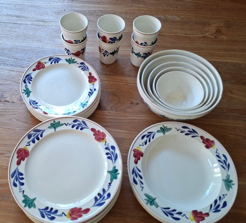 Vintage Boerenbont serviesdelen, Ophalen, Gebruikt, Overige merken, Aardewerk