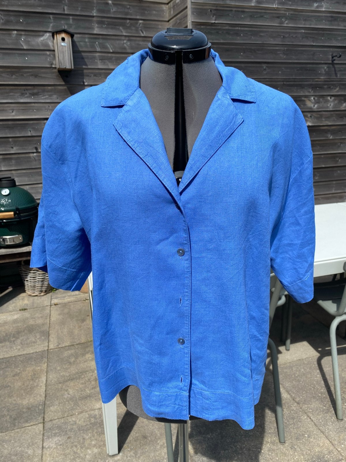 Katoenen blouse - Blauw - Maat XL, Ophalen of Verzenden, Zo goed als nieuw, Maat 46/48 (XL) of groter, Blauw