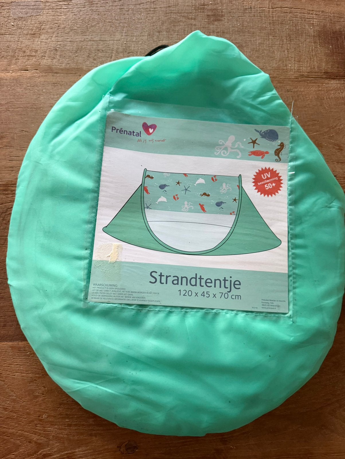 Ongebruikte strandtent Prenatal - UV 50+, Caravans en Kamperen, Tenten, Ophalen of Verzenden, Zo goed als nieuw, Tot en met 2