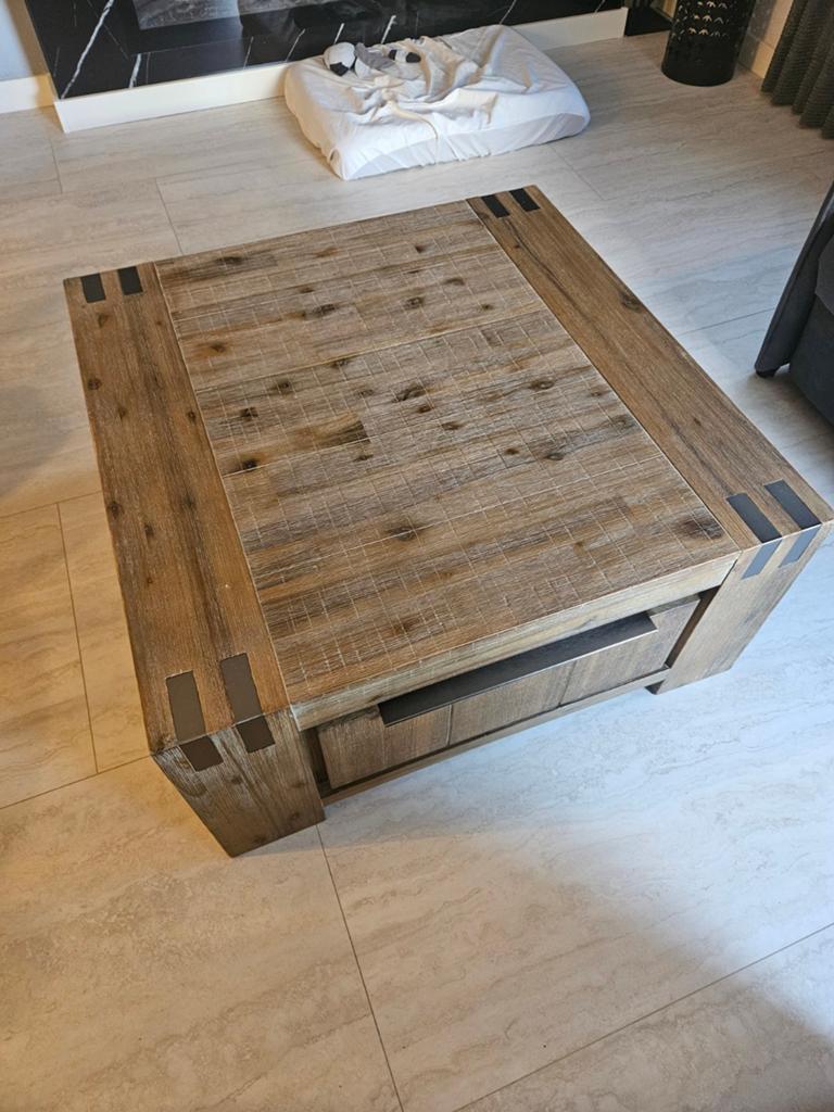 Salontafel accaciahout, Huis en Inrichting, Tafels | Salontafels, Ophalen, 100 tot 150 cm, 50 tot 100 cm, Minder dan 50 cm