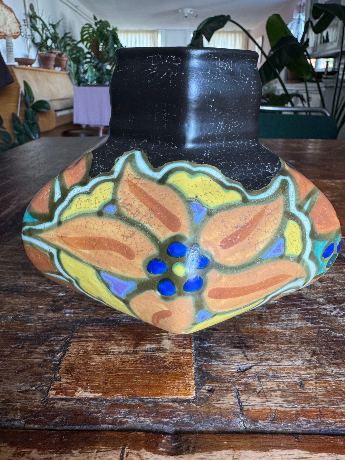 Art Deco vaas – CM Bergen – handbeschilderd – 16 cm, Antiek en Kunst, Antiek | Keramiek en Aardewerk, Ophalen