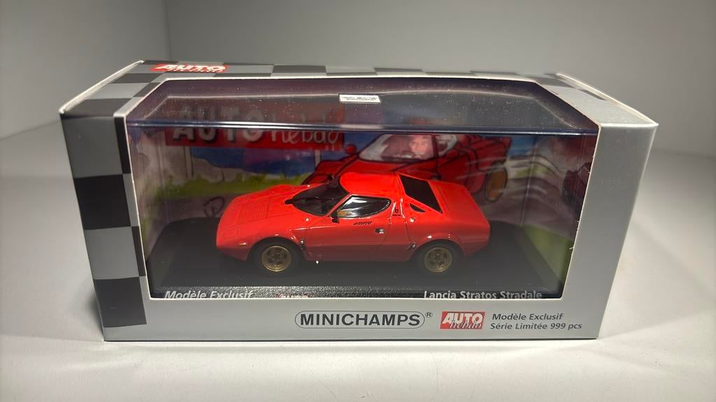Lancia stratos stradale red minichamps 1.43, Hobby en Vrije tijd, Modelauto's | 1:43, Ophalen of Verzenden, A, A, A