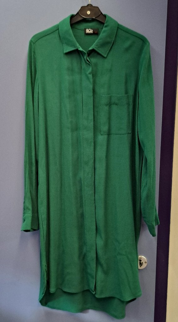 &Co Woman doorknoopjurk bos groen viscose maat M art 50075