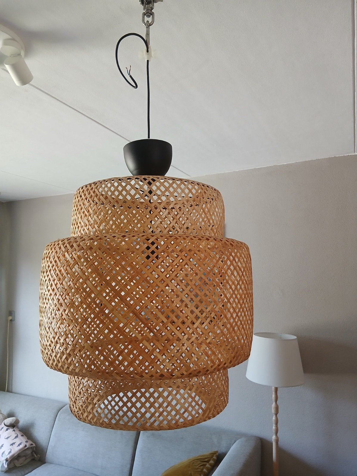 Ikea Sinnerlig Hanglamp 50cm bamboe, Huis en Inrichting, Ophalen, Zo goed als nieuw, Natuurlijk materiaal, E27 (groot)