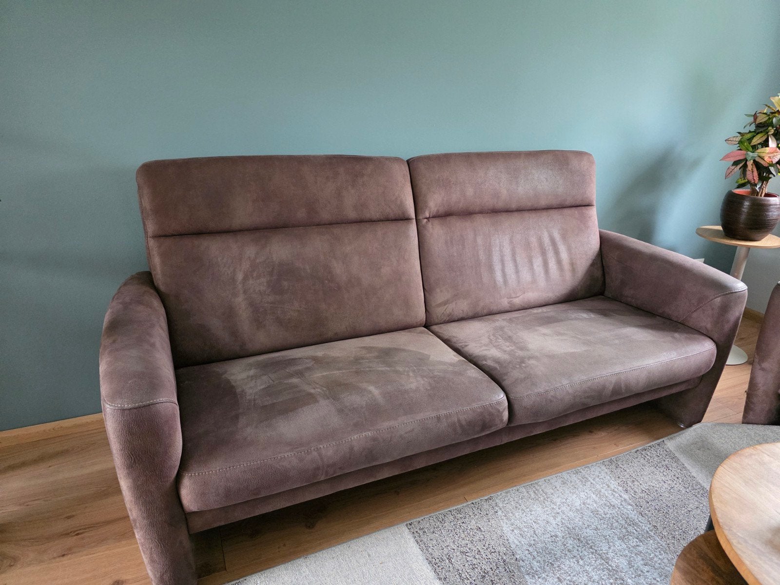 te koop bankstel 3-zitsbank en 2-zitsbank. donker bruin, Ophalen, Gebruikt