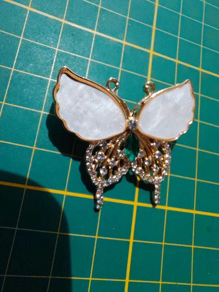 Mooie broche vlinder met strass, Overige materialen, 4 tot 7 cm, Verzenden, Nieuw