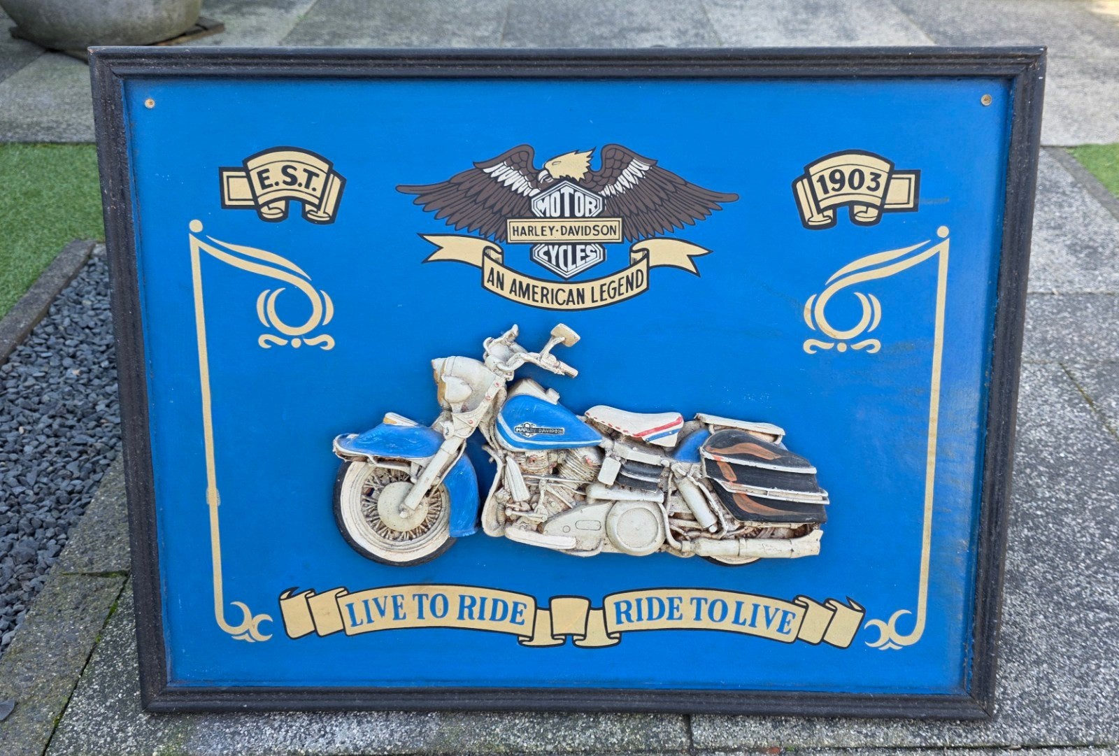 3D wandbord reclamebord pubbord Harley Davidson motor, Ophalen, Gebruikt, Motoren