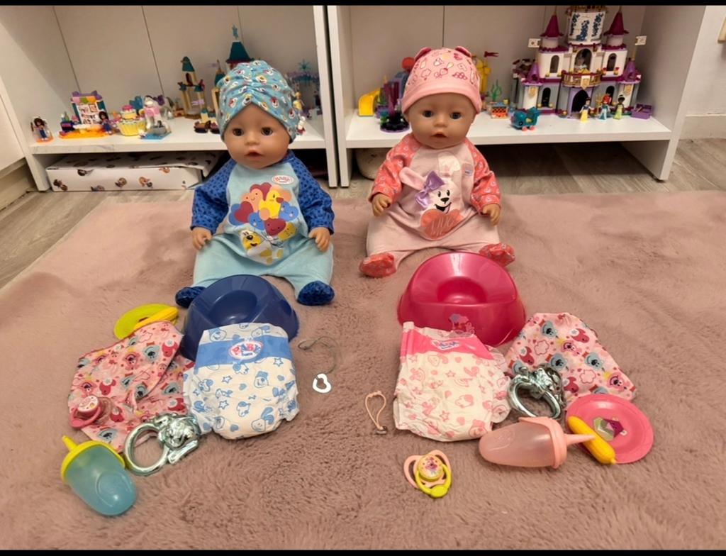 Baby Born poppen (jongen en meisje) met accessoires, Ophalen of Verzenden, Gebruikt, Babypop
