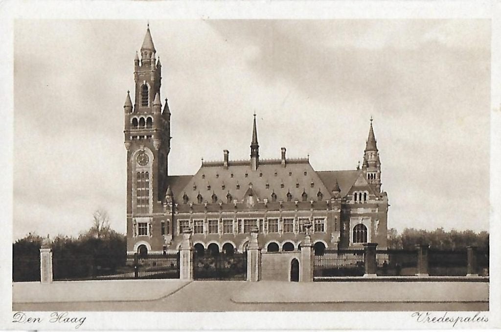 Den haag vredespaleis oude ansichtkaart ( 6256) ( ongelopen, Ophalen of Verzenden, 1960 tot 1980, Ongelopen, Zuid-Holland