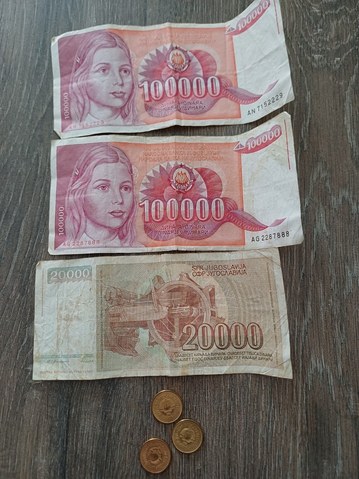 Enkele Joegoslavische bankbiljetten, Postzegels en Munten, Bankbiljetten | Europa | Niet-Eurobiljetten, Ophalen of Verzenden, Joegoslavië