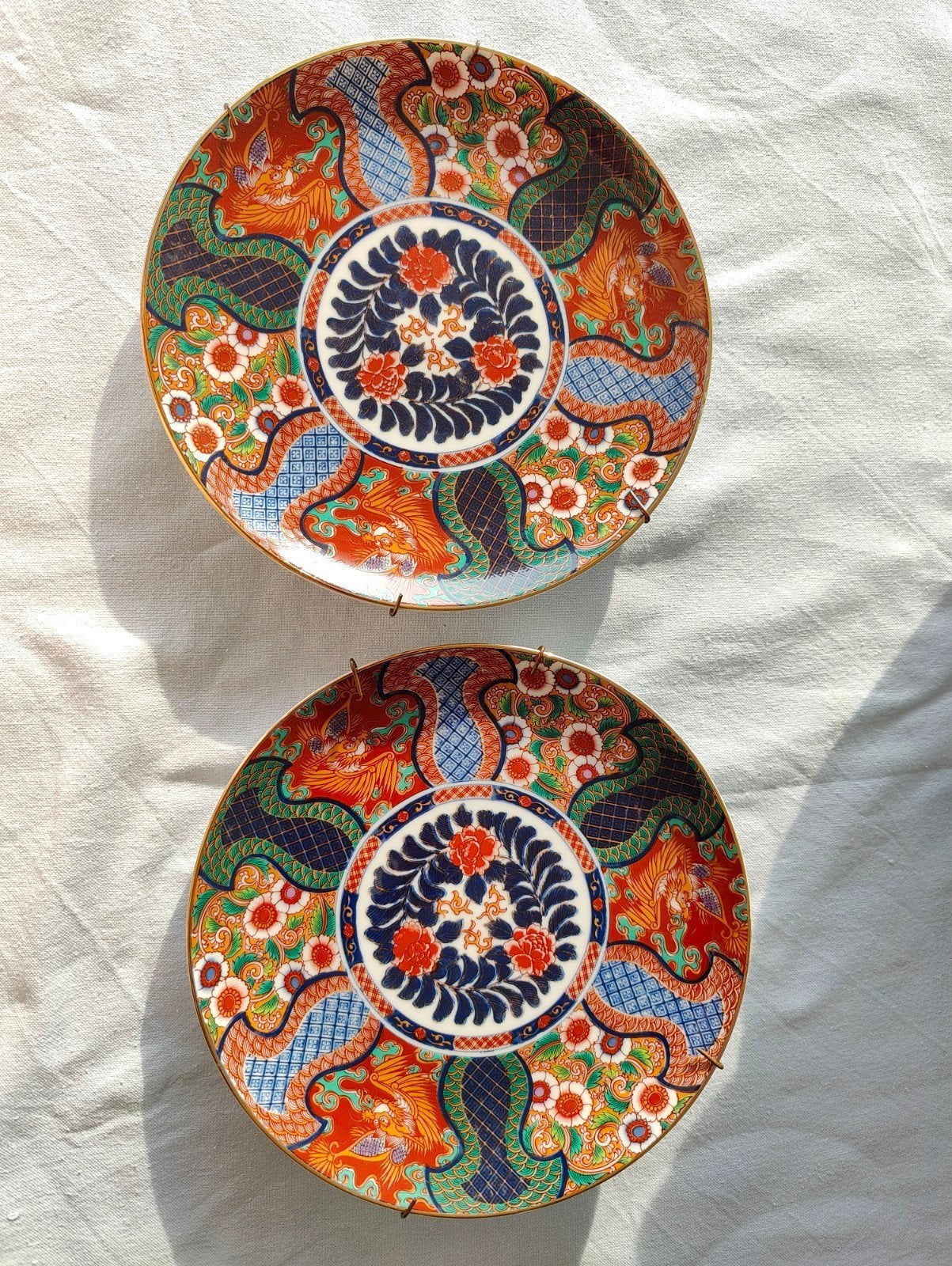 2 Vintage Japanse borden - Saji Fine China, Ophalen of Verzenden