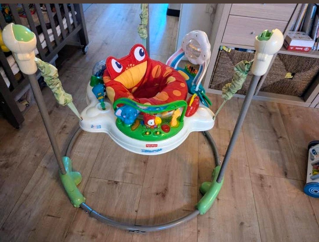 Fisher Price springstoel met geluid en muziek, Ophalen, Gebruikt, Overige typen, Met geluid