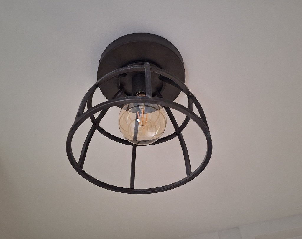 Plafondlamp Leen Bakker type Thom - zwart, Zwart, 25 cm, Antiek, Zo goed als nieuw
