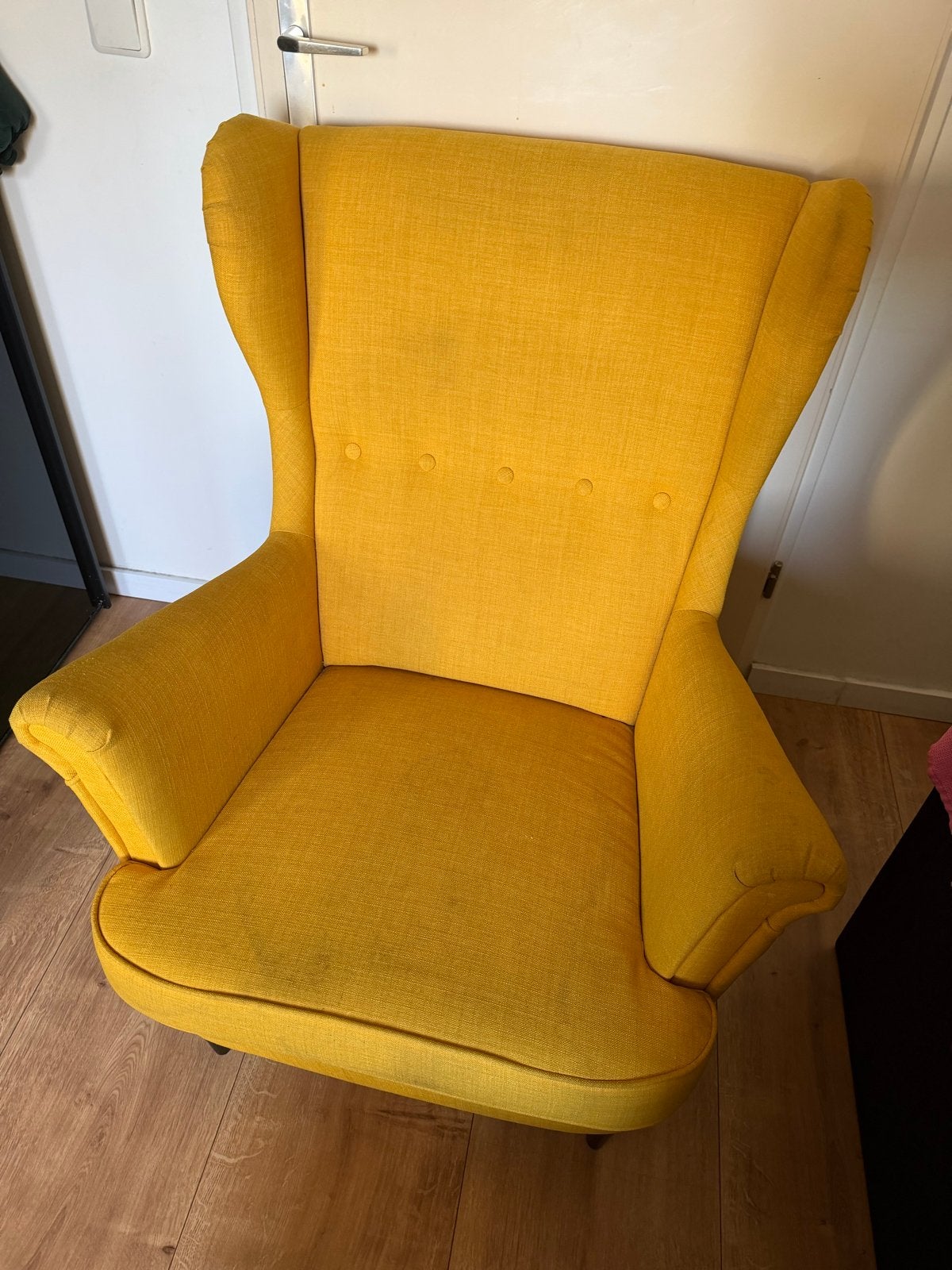IKEA Strandmon Oorfauteuil - Tiblebby Geel, Ophalen, Gebruikt, Stof, 75 tot 100 cm