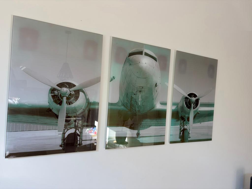 Set van 3 vliegtuig prints op glas, Ophalen, Minder dan 50 cm, 50 tot 75 cm, Print