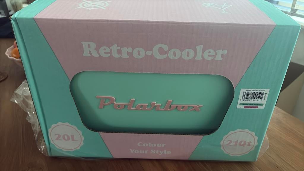 Nieuwe Polarbox Retro Koelbox 20L - Mintgroen, Caravans en Kamperen, Koelboxen, Ophalen of Verzenden, Nieuw, Koelbox, Koelelement