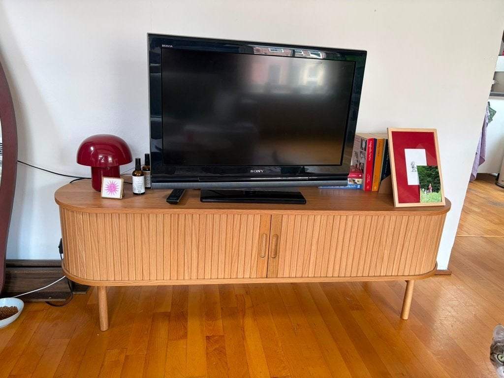 TV meubel, Ophalen, 150 tot 200 cm, Zo goed als nieuw, Minder dan 100 cm