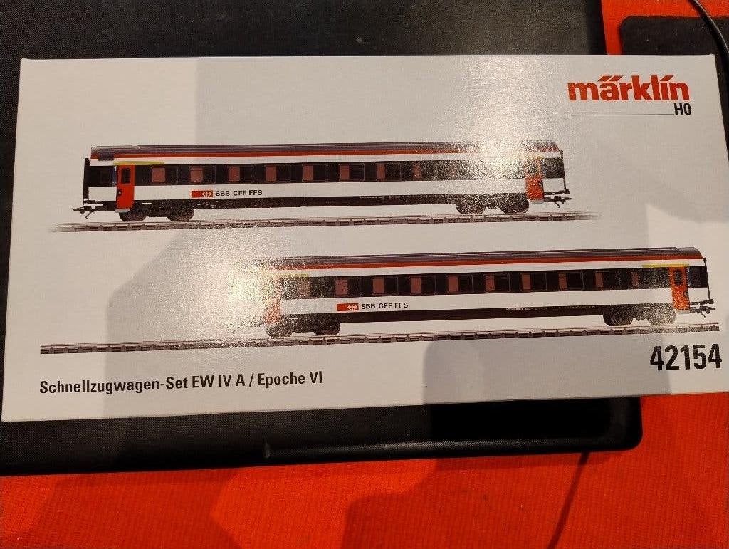 Märklin 42154 – Set 2x SBB EW IV Sneltreinrijtuigen 1e, Wisselstroom, Ophalen of Verzenden, Märklin, Nieuw