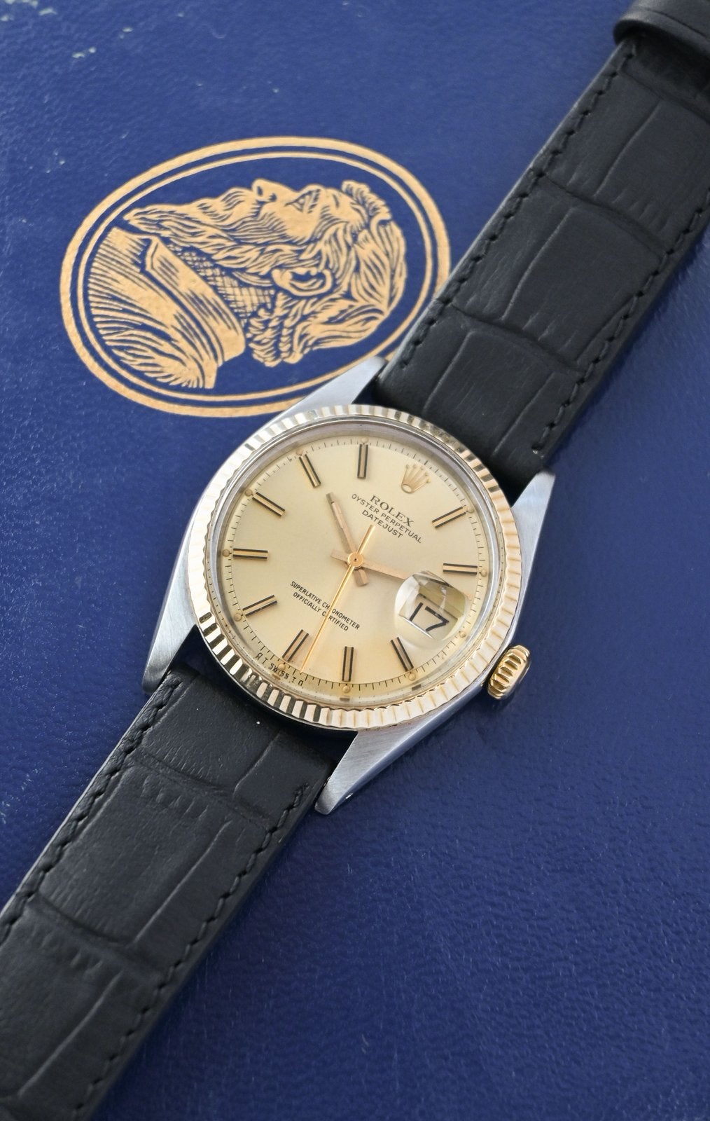 Rolex Datejust 36 ‘Sigma Dial’ Ref. 1601 | Fluted Bezel, Leer, Polshorloge, Ophalen of Verzenden, Zo goed als nieuw