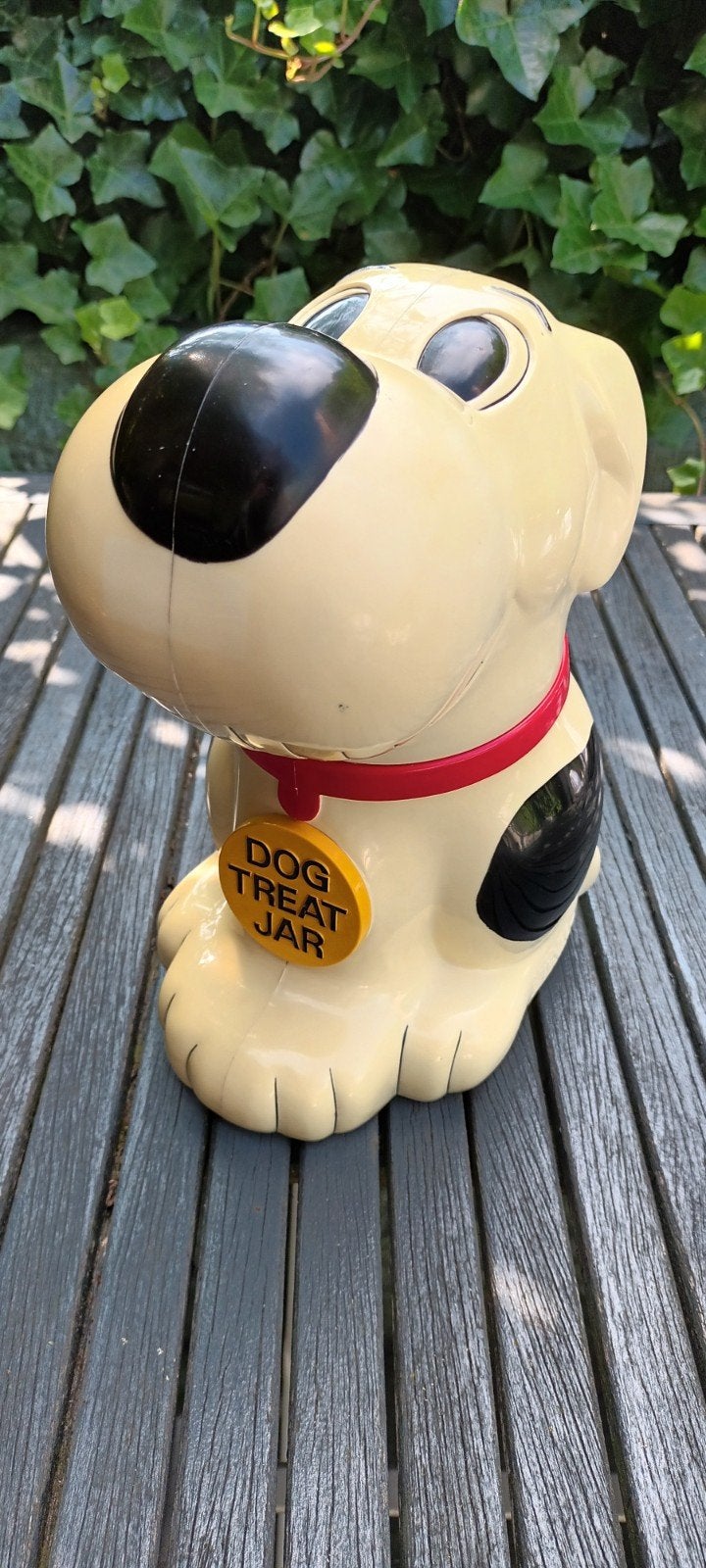 Vintage Hondenkoekjes trommel 27 cm hoog met geluid, Ophalen of Verzenden, Gebruikt