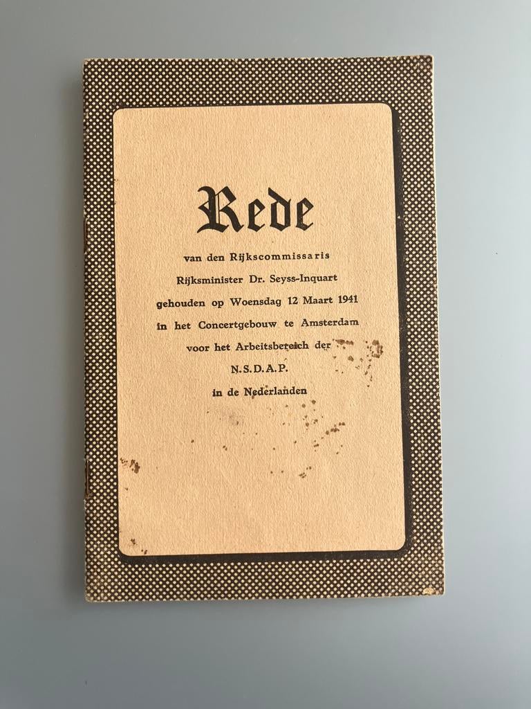 Rede Arthur Seyss-Inquart, Verzamelen, Ophalen of Verzenden, Nederland, Boek of Tijdschrift