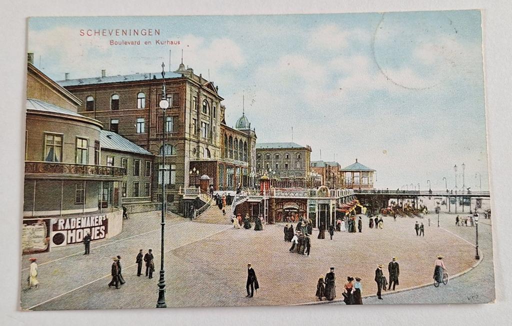 Oude Ansichtkaart Scheveningen Boulevard en Kurhaus 1906, Verzamelen, Ansichtkaarten | Nederland, Ophalen of Verzenden, Voor 1920