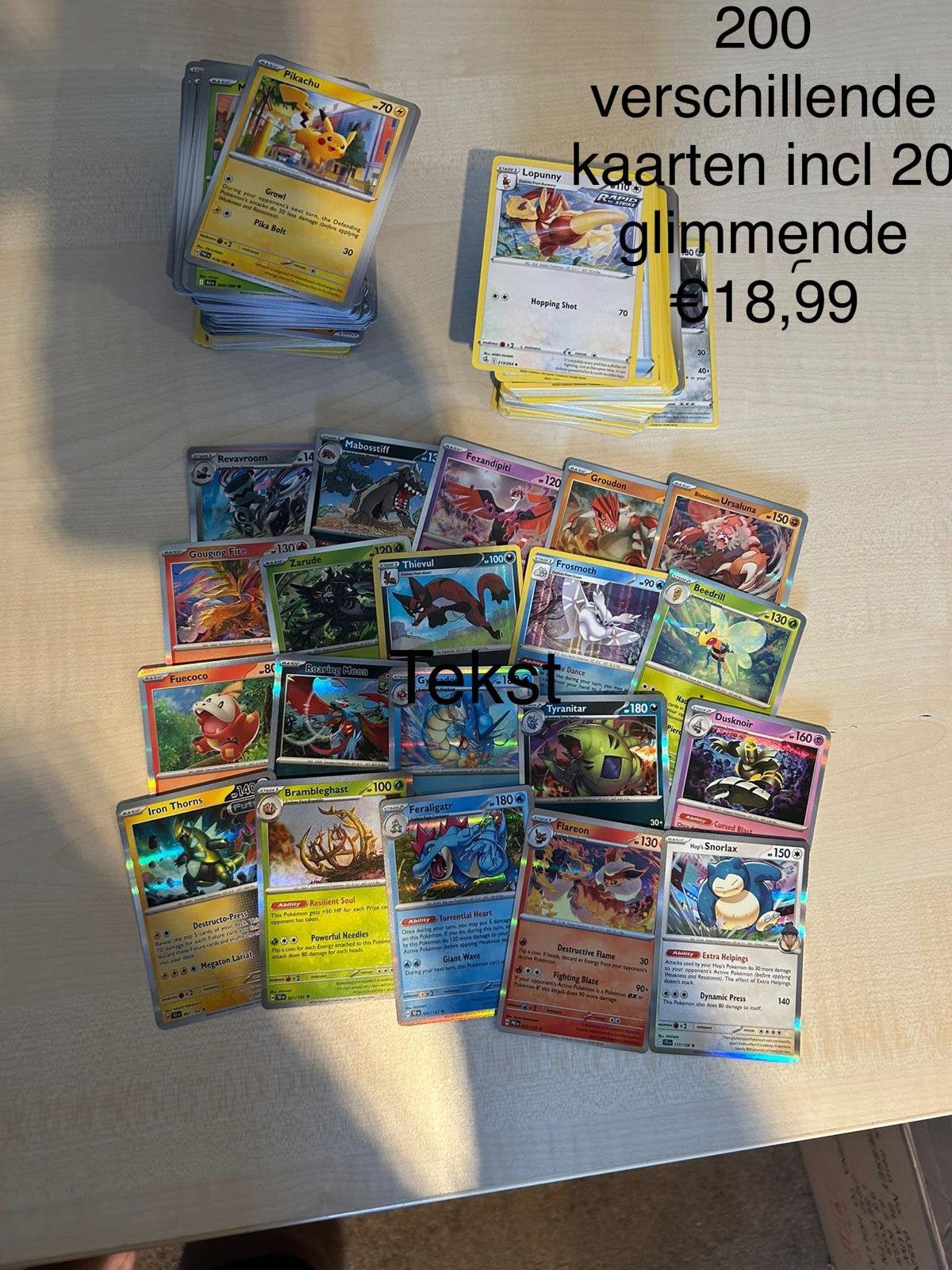Foto 3 van 100 verschillende pokemon kaarten €7,99