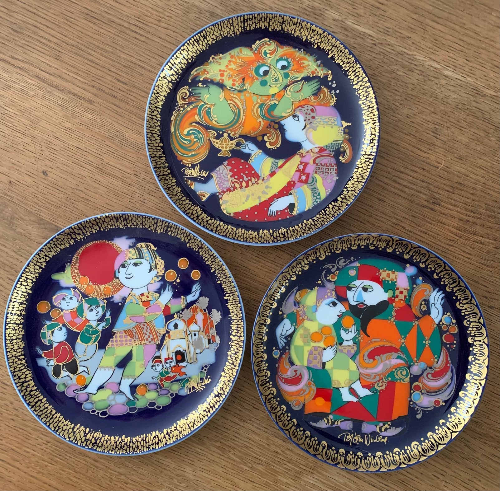 Rosenthal Studio-line Wiinblad Aladin plates no: I, II & III, Ophalen of Verzenden
