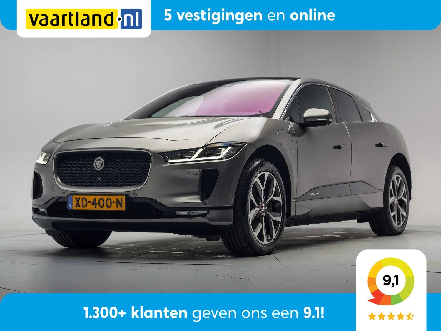 Jaguar I-PACE EV400 HSE 90 kWh [ Navi Apple/Android Pano Hea, 0 cilinders, Gebruikt, 750 kg, I-PACE