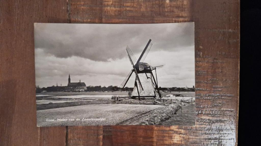 Fotokaart Lisse - Molen van de Zemelenpolder - 1959, Ophalen of Verzenden, 1940 tot 1960, Gelopen, Zuid-Holland