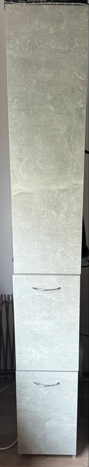 Hoge ladekast met 2 lades - Grijs betonlook, Ophalen, Overige materialen, Minder dan 50 cm, Gebruikt