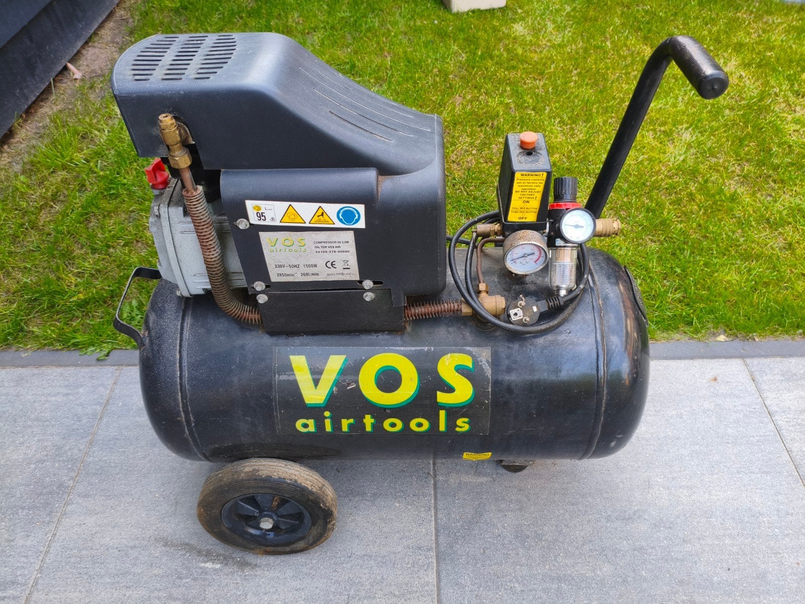 VOS Airtools Compressor 50L, 25 tot 100 liter, Ophalen, 200 tot 400 liter/min, Mobiel