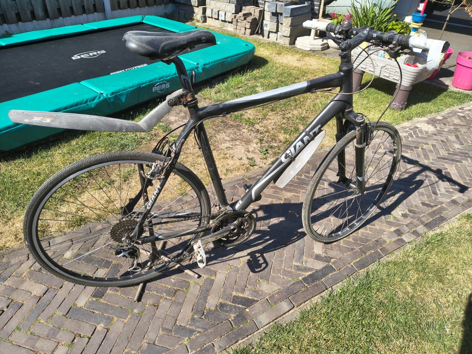 hybride mountainbike/wielrenfiets van giant, Ophalen, Minder dan 10 versnellingen, Gebruikt, Velgrem