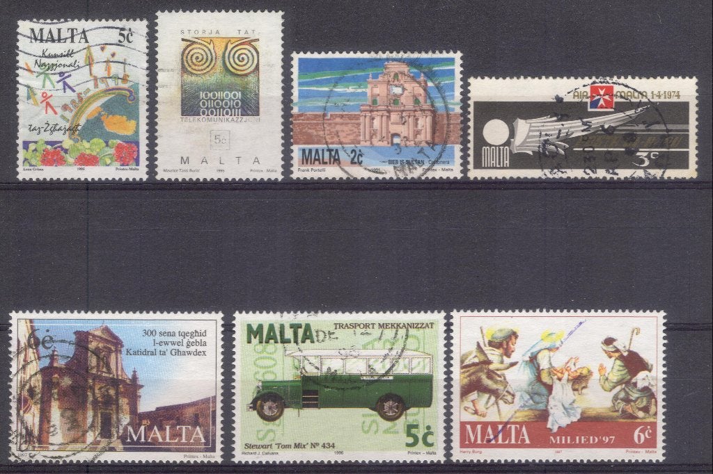 Malta, Verzenden, Malta, Gestempeld