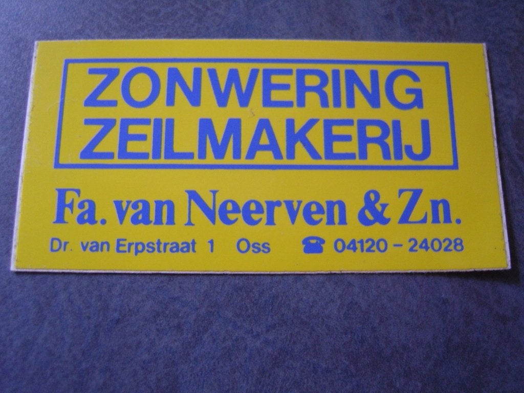 sticker oss fa van neerven & zn zonwering zeilmakerij, Verzamelen, Ophalen, Zo goed als nieuw