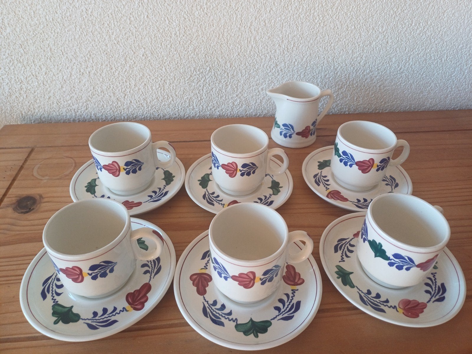 boerenbont koffie set met melkkannetje, Ophalen of Verzenden