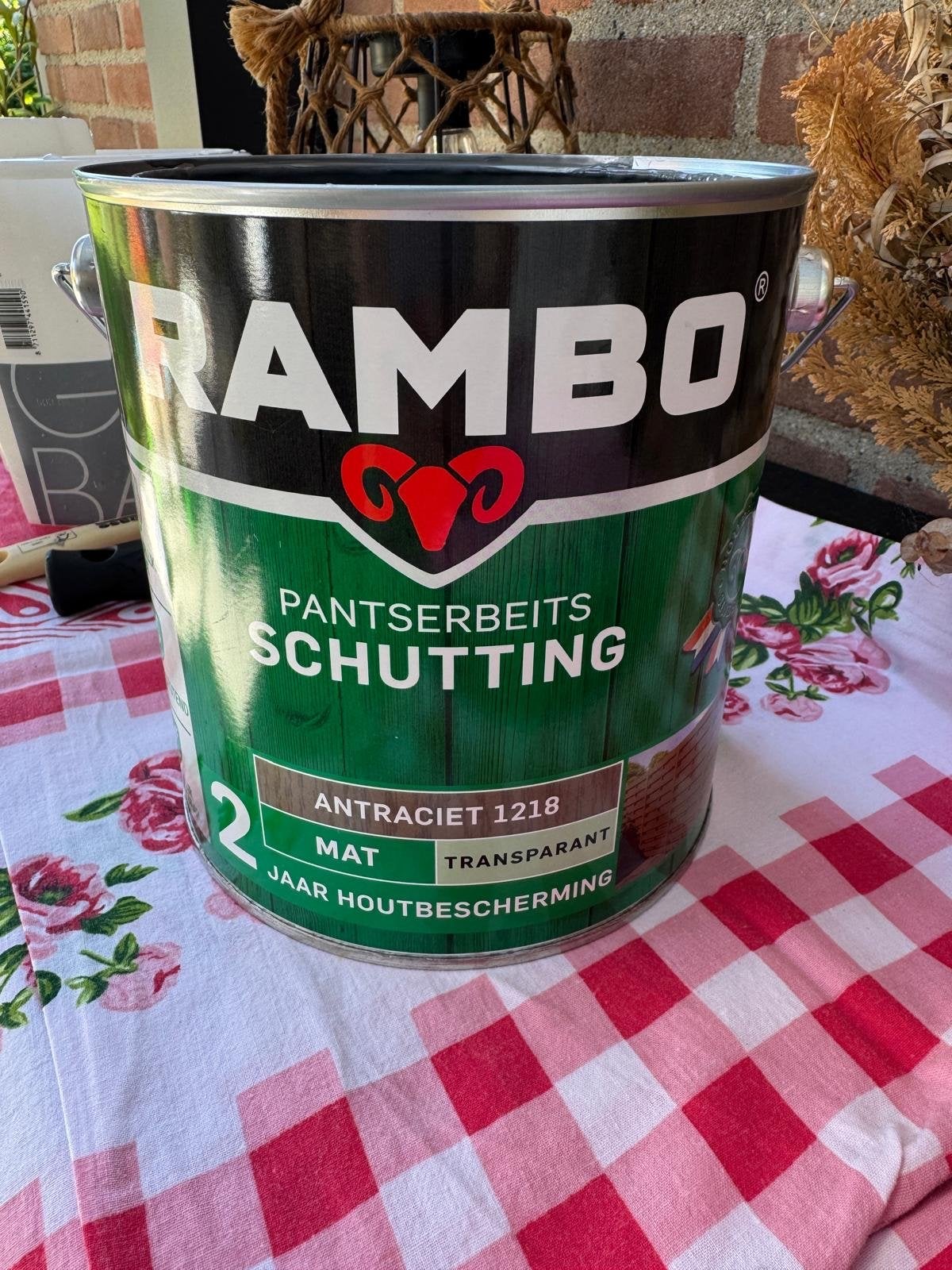 Rambo Pantserbeits Schutting Antraciet 2.5L, Nieuw, Beits, Ophalen of Verzenden, Grijs