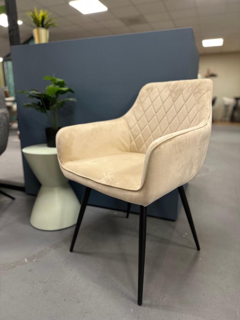 Kuipstoelen beige - armstoelen velvet - eetstoelen velvet, Ophalen, Overige kleuren, Nieuw, Stof