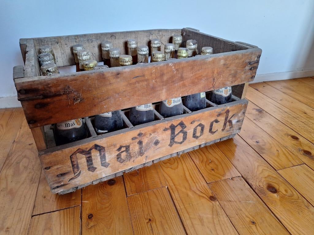 Vol krat Mai-Brau Bier (1959- 24 flesjes), Ophalen, Zo goed als nieuw, Flesje(s), Overige merken