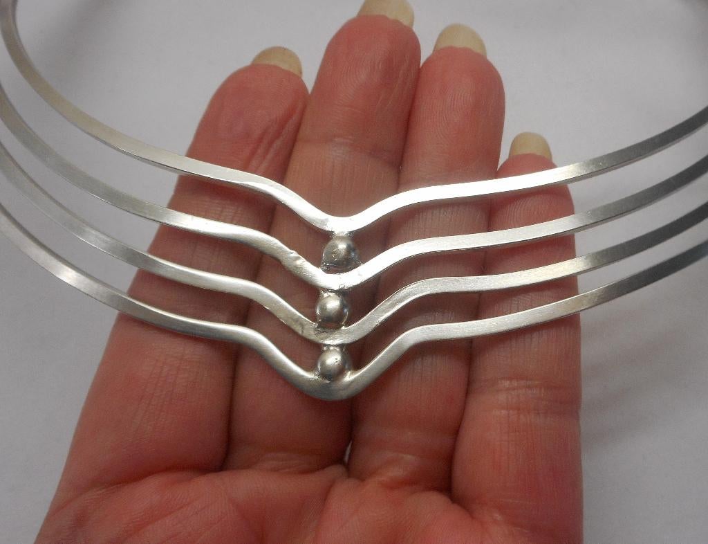 Zilveren prachtige zware modernist spang jaren 70 nr.051, Sieraden, Tassen en Uiterlijk, Verzenden, Zo goed als nieuw, Zilver