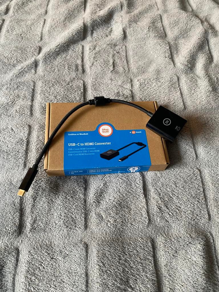 USB-C naar HDMI Adapter Coolblue Bluebuilt, Ophalen of Verzenden, Nieuw, Minder dan 2 meter, HDMI-kabel