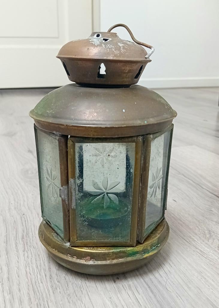 koperen lantaarn/windlicht, Ophalen of Verzenden, Brons of Koper, 25 tot 50 cm
