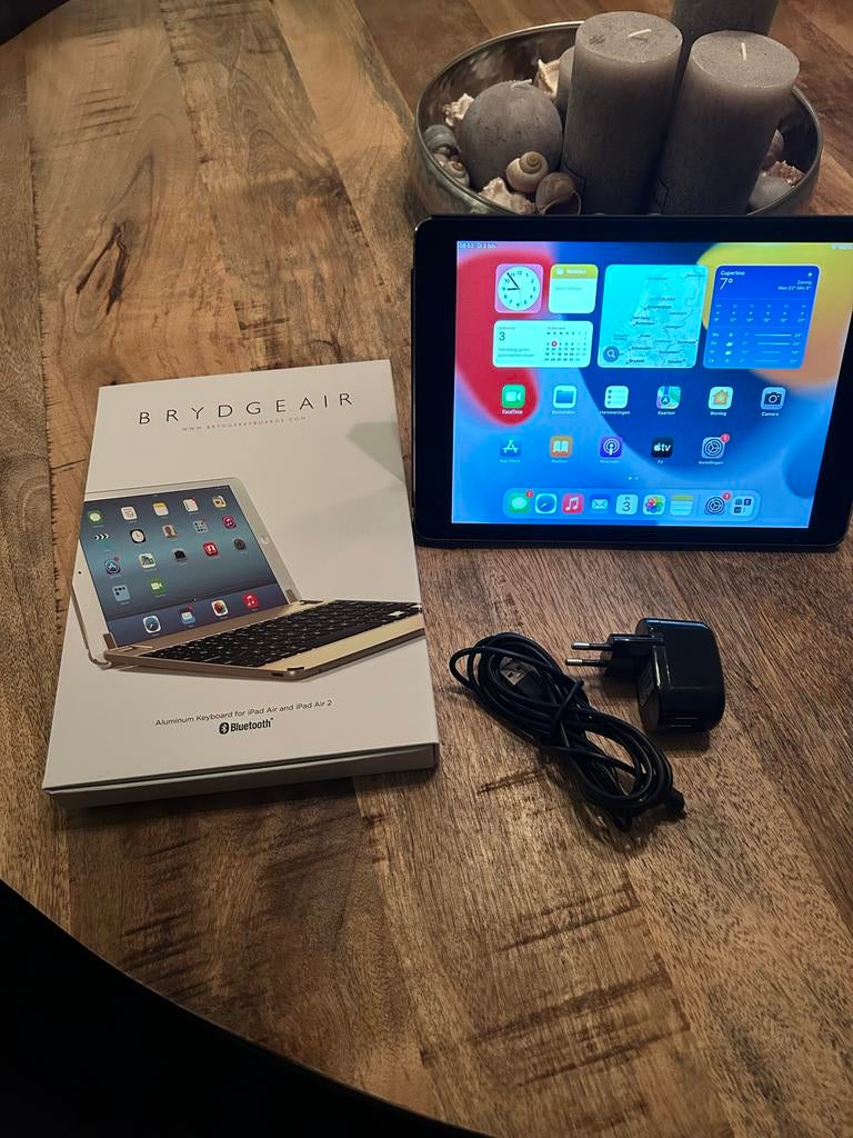 Apple iPad Air 2 - 128GB Z.g.a.n Met een afneembare keyboard, Computers en Software, Apple iPads, Zwart, Apple iPad Air, Zo goed als nieuw