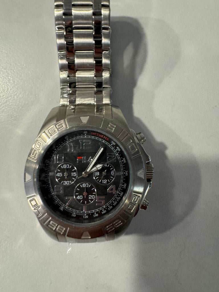 een nieuw groot fila chronograph  horloge   100m wr nos !, Overige merken, Staal, Staal, Polshorloge