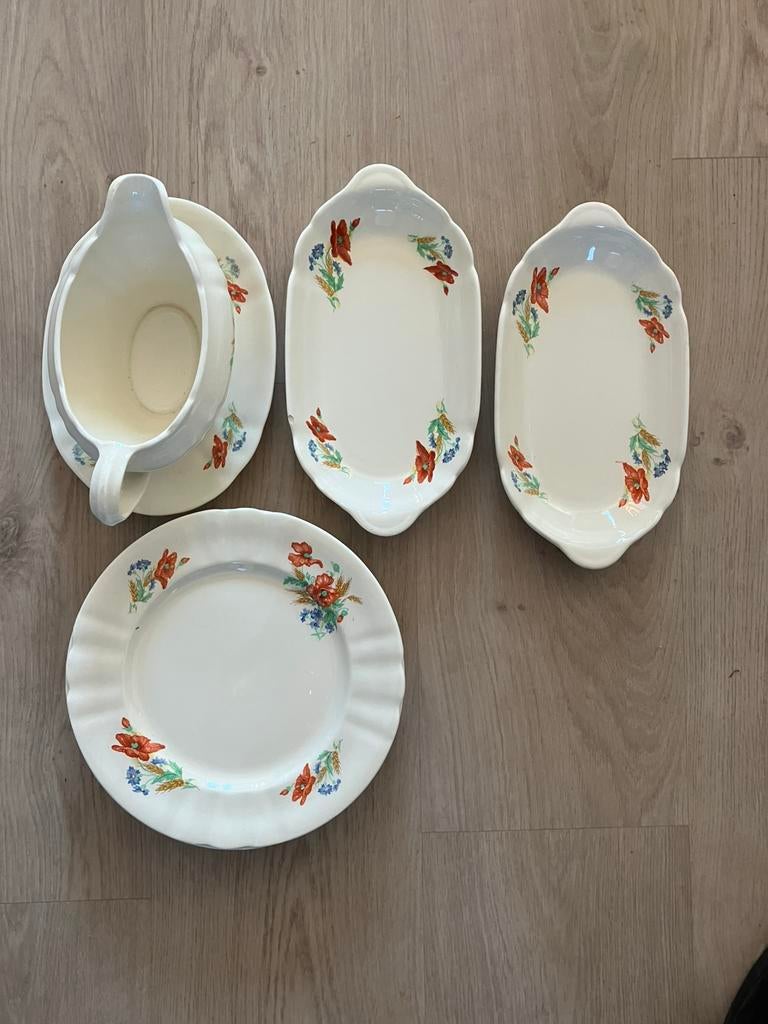 Societe Ceramique Decor Klaproos 18 delen, Ophalen