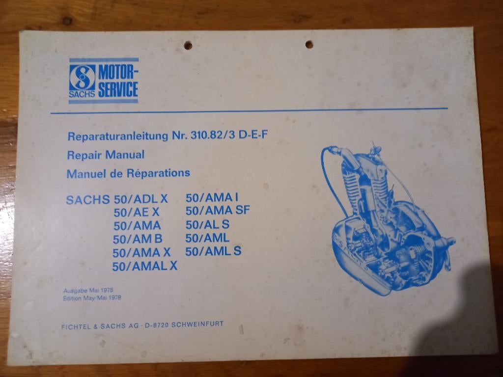 Sachs 50 werkplaatshandboek, Ophalen, Nieuw