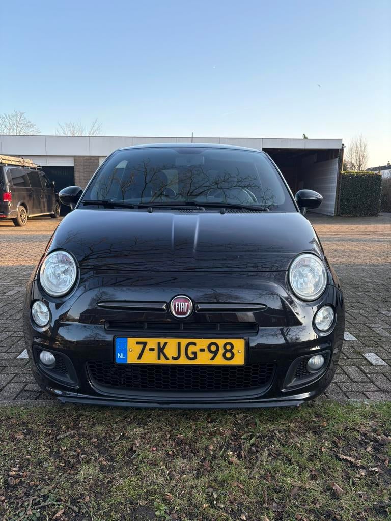Fiat 500 S  0.9 85pk Twinair Turbo 2013 Zwart nieuwe APK, Voorwielaandrijving, 31 €/maand, Handgeschakeld, Particulier