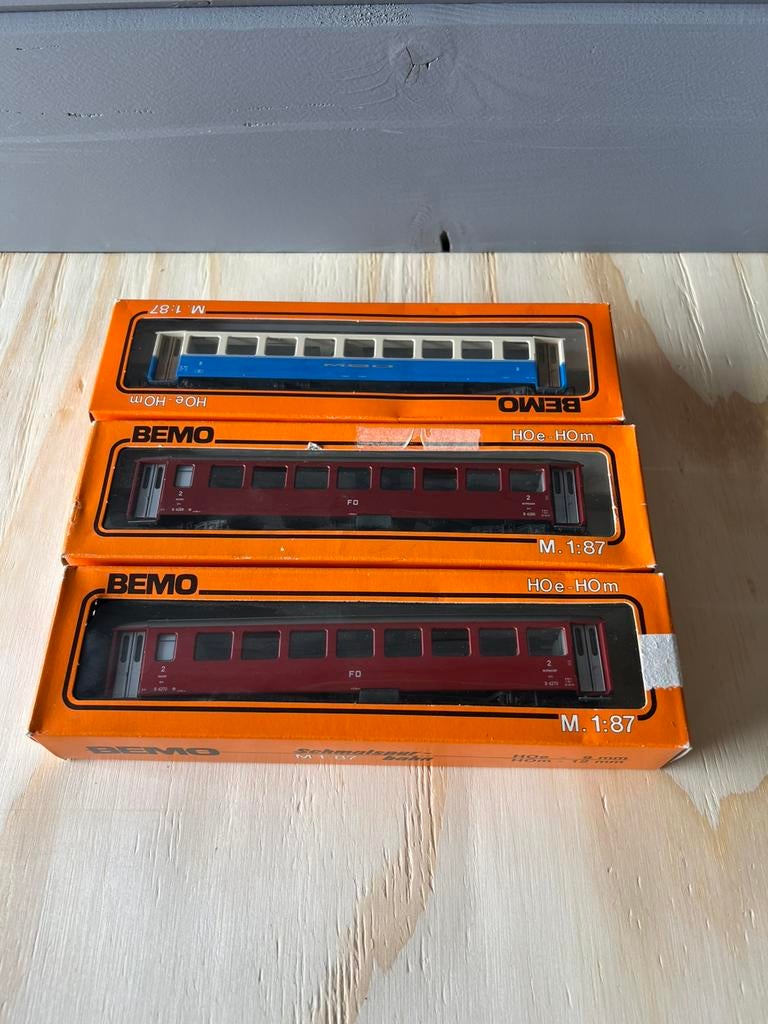 Bemo wagons 3 stuks, Ophalen of Verzenden, Zo goed als nieuw, Gelijkstroom, Wagon
