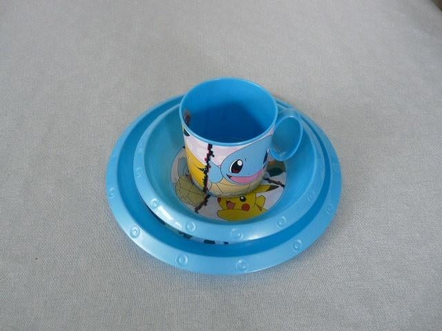Leuke 3 delige blauwe ontbijtset met Pokemon opdruk Nieuw, Ophalen of Verzenden, Nieuw, Overige typen