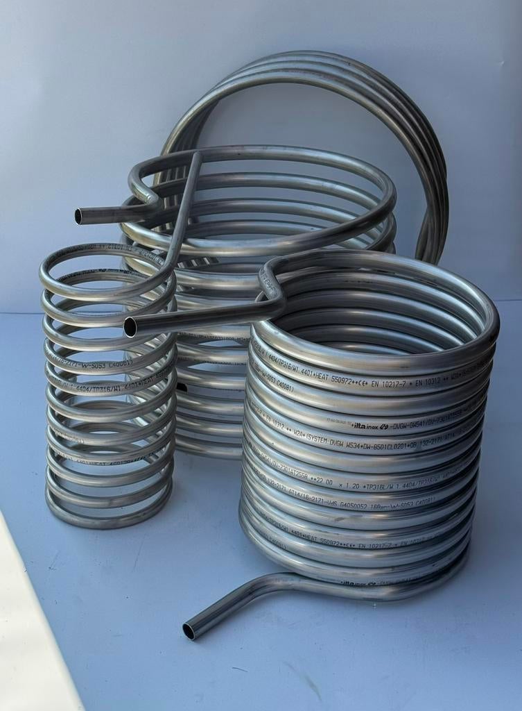 Rvs warmtewisselaar zwembadverwarming spiraal rvs 17.5 cm, Tuin en Terras, Zwembad-toebehoren, Nieuw, Verwarming, Ophalen of Verzenden